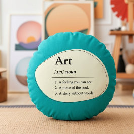 Redonda Almofada Azul Personalizada em Estilo de Dicionári