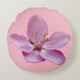 Redonda Almofada de Bloqueio de Flor Rosa