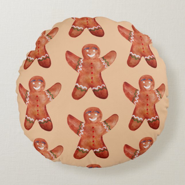 Redonda Almofada de Gengibre Bonito Cookies (Frente)