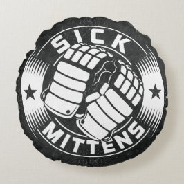 Redonda Almofada de Hockey com Mittens