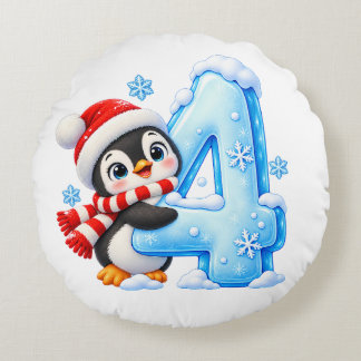 Redonda Almofada de Natal de Pinguim Fofa Número 4