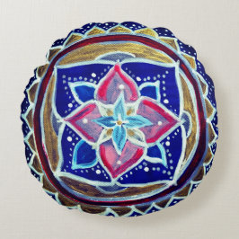 Redonda Almofada de poliéster redondo com escova azul