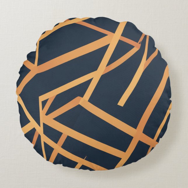 Redonda almofada de travesseiro de ouro marinho (Frente)