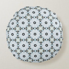 Redonda almofada decorativa com um padrão geométrico