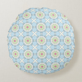 Redonda almofada decorativa com um padrão geométrico