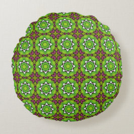 Redonda almofada decorativa com um padrão geométrico