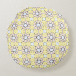 Redonda almofada decorativa com um padrão geométrico