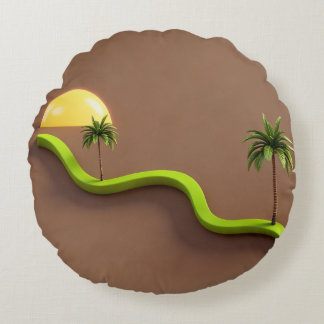Redonda Almofada Decorativa Tropical Moderna
