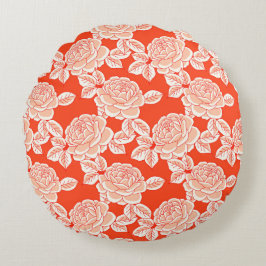 Redonda Almofada Floral Elegante com Charme Vintage