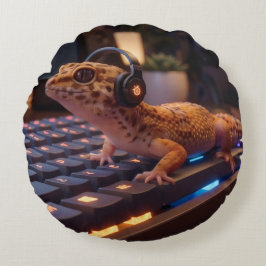 Redonda Almofada Lombar para Programadores Cyberpunk Gecko