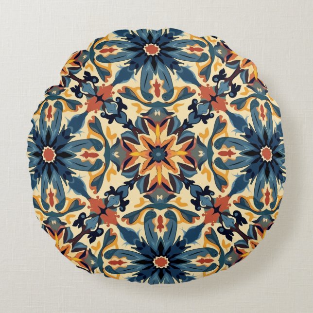 Redonda almofada marroquina (Frente)