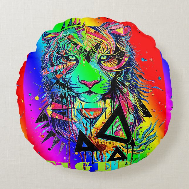 Redonda Almofada Redonda/Tigre (Frente)