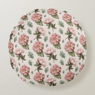 Redonda almofada rosas vintage para amante de flores