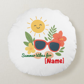 Redonda Estilo de Verão Personalizado para Nome Almofada R