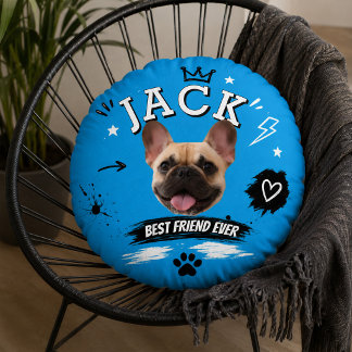Redonda Fotos Personalizadas de Cachorro em Almofada Redon