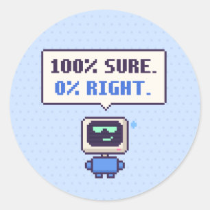 Redondo 100% Seguro. 0% Certo. Adesivo de Pixel de IA Dive