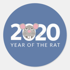 Redondo 2020 anos de adesivo de rato