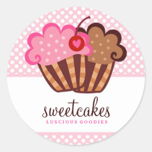 Redondo 311 Adesivo de Cupcakes de bolos doces
