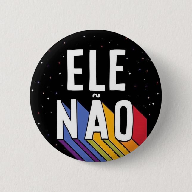 Redondo 5.08cm Bóton 'ELE NÃO" (Frente)
