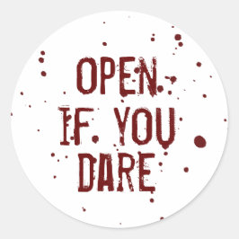 Redondo Abra se ousar usar o adesivo de Halloween do Splat