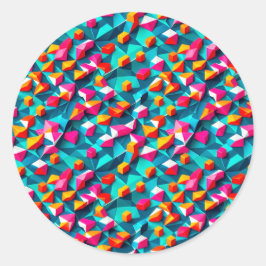 Redondo Abstrato geométrico, design 14 - Adesivo