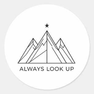 Redondo Adesivo Adventure Mountain Always Look Up