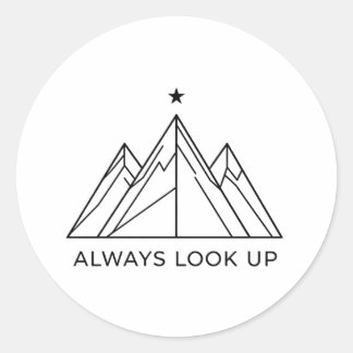 Redondo Adesivo Adventure Mountain Always Look Up