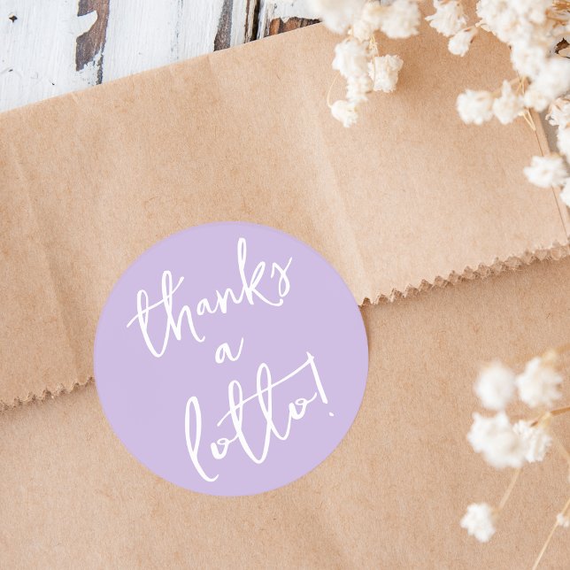 Redondo Adesivo Agradece Muito da Loteria Roxo Favor (Criador carregado)