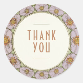 Redondo Adesivo Agradecido Arte Nova Vintage Mucha