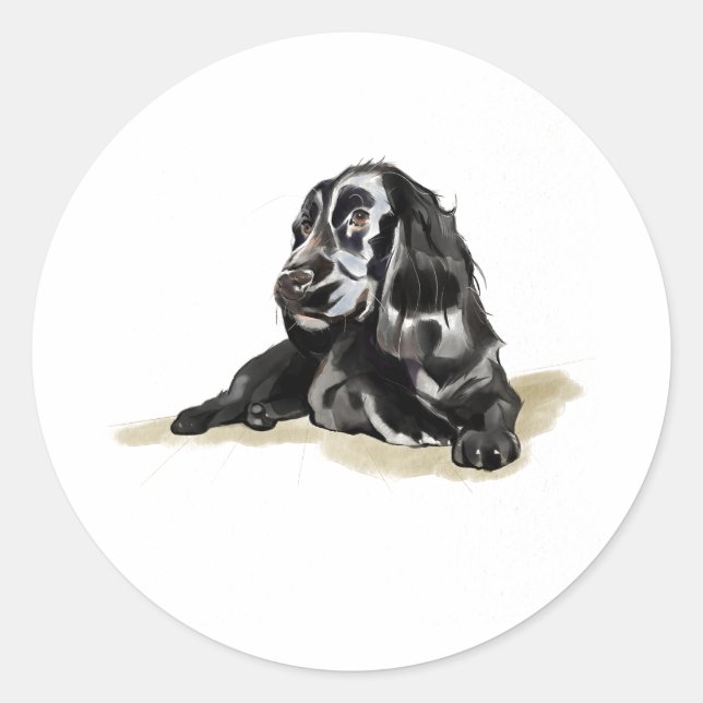 Redondo Adesivo Amante de Cães Cocker Spaniel (Frente)