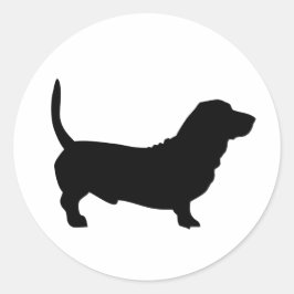 Redondo Adesivo Amante de Cão Basset Hound Fofo