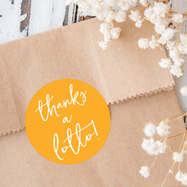 Redondo Adesivo Amarelo Obrigado Lotto Bilhete de Loteria 