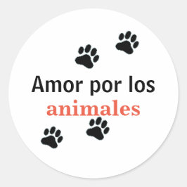 Redondo adesivo amor por los animales