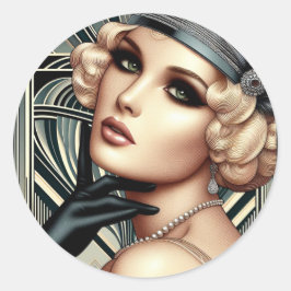 Redondo Adesivo Art Déco Femme Fatale