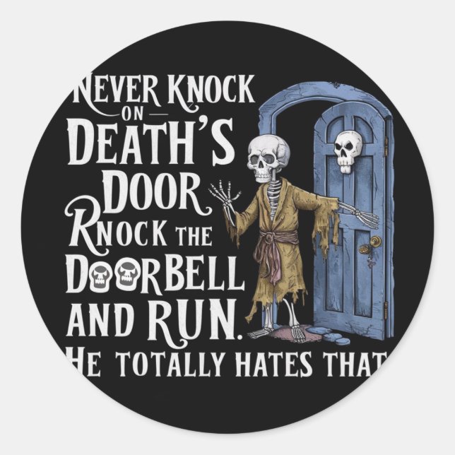 Redondo adesivo assustador (Frente)