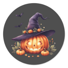 Adesivo Assustador Fofo de Halloween – Abóbora