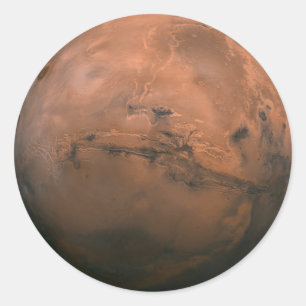 Redondo Adesivo Astronomia Espaço Planeta Marte Valles Mar