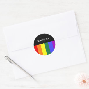 Redondo Adesivo Autocolante Orgulho Gay Rainbow
