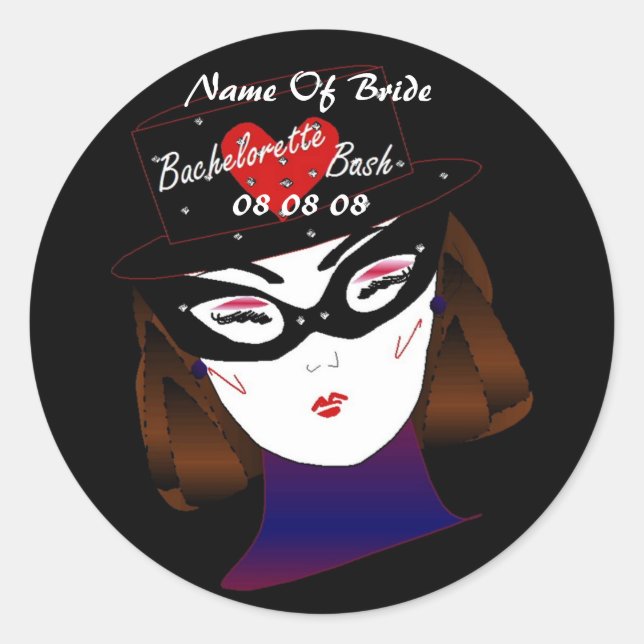 Redondo Adesivo "Bachelorette Bash I" - Personalizável (Frente)