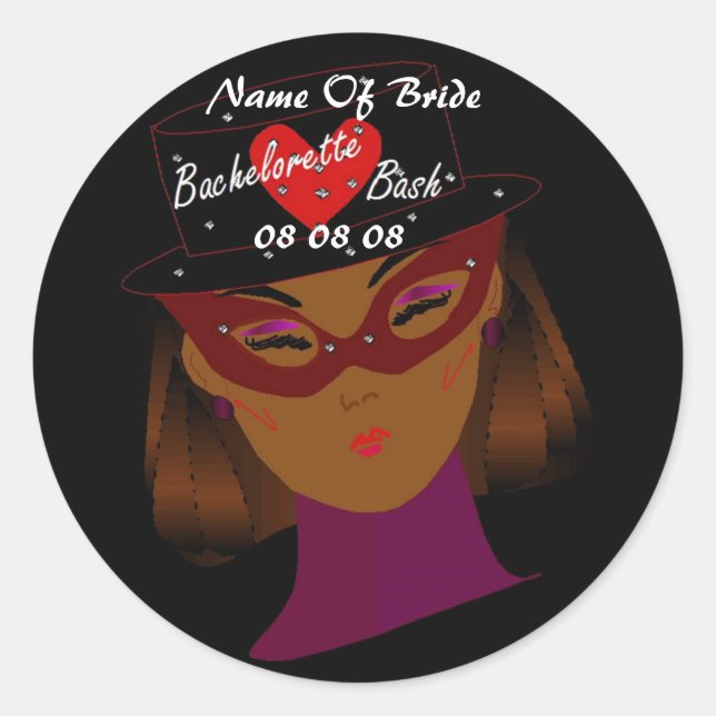 Redondo Adesivo "Bachelorette Bash" - Personalizável (Frente)