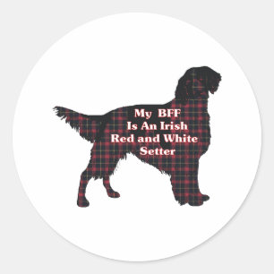 Redondo Adesivo BFF De Setores Vermelho E Branco Irlandês