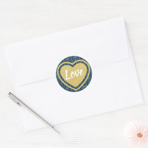 Redondo Adesivo Blue Stripe Love de Poet Adiela Akoo
