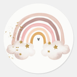 Redondo Adesivo Boho Arco-íris Tons Terrosos Pastel