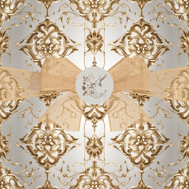 Redondo Adesivo branco de empacotamento de beija-flores (Criador carregado)