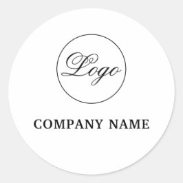 Redondo Adesivo branco liso e simples com marca personaliz