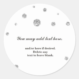 Redondo Adesivo Bridal de Noiva Branco Pontos Brilhantes P