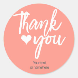 Redondo Adesivo caligráfico de agradecimento