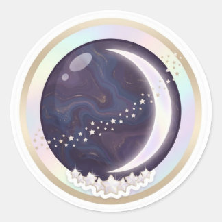 Redondo Adesivo Celestial Lua Crescente