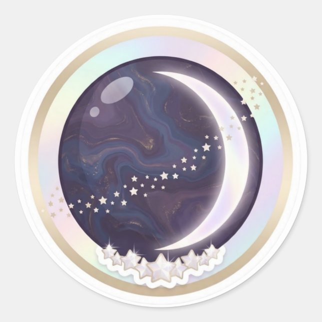 Redondo Adesivo Celestial Lua Crescente (Frente)