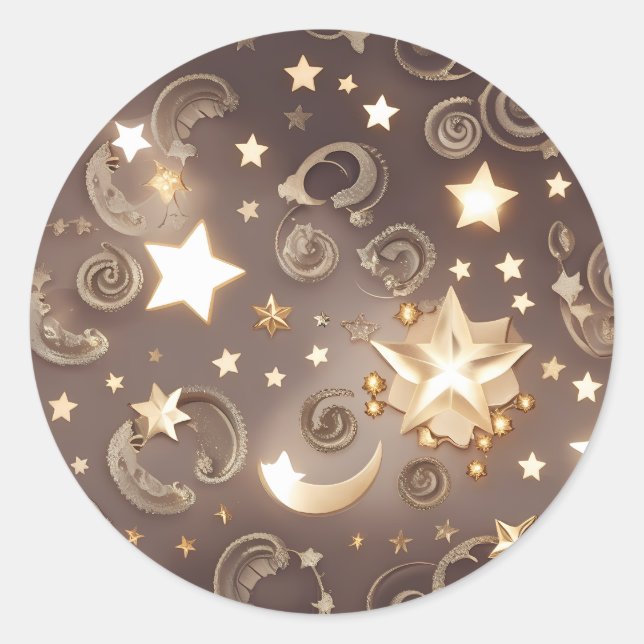 Redondo Adesivo – Celestial Ouro Champagne de Luxo (Frente)